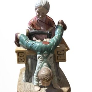 Himark Old World Collection  grandma sewing Porcelain Sculpture